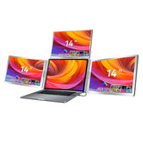 Top Flip 180° Trifold 360° Rotation 3 Display LCD Monitor 14 Inch Placed on the Desk Compatible With 12-17'' M1,M2,M3 Mac